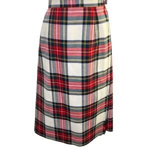 Vintage Bullocks Wilshire Wool Tartan Kilt Skirt Fringe Made England 16